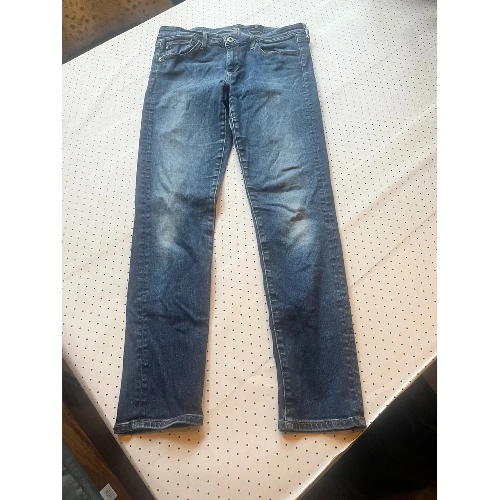 AG Adriano Goldschmied Women 28R Slim Straight Stretch Jeans Medium Wash USA